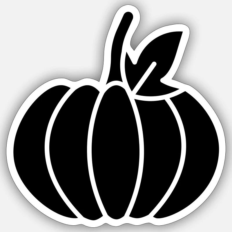 Citrouille 06 - Sticker taille S (10 x 10 cm) - blanc mat