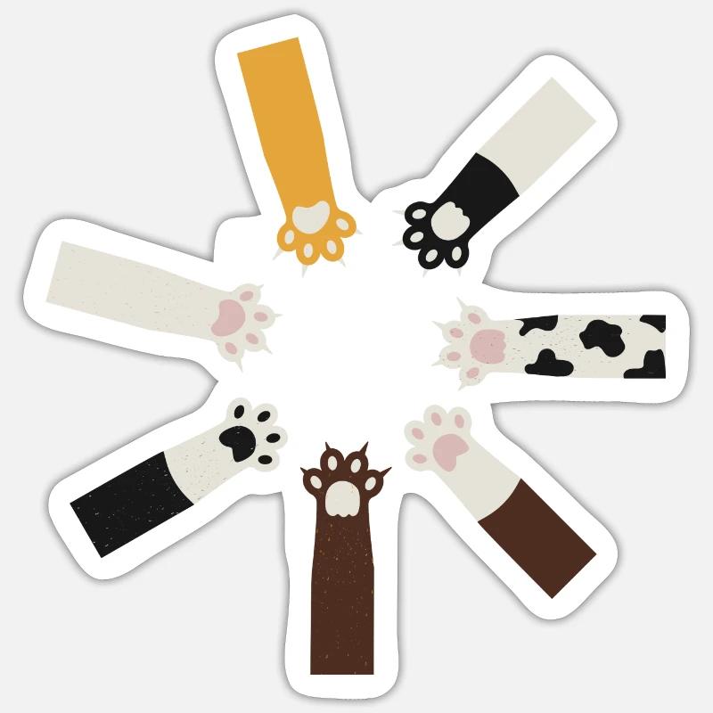 Chat drôle - Sticker taille S (10 x 10 cm) - blanc mat