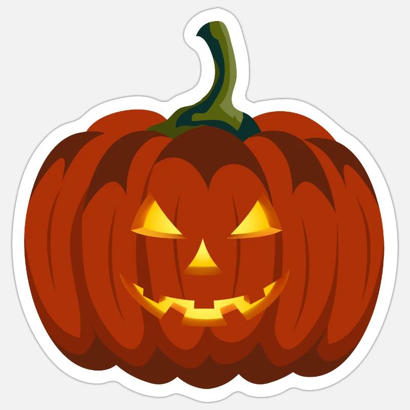 Citrouille Halloween - Sticker taille S (10 x 10 cm) - blanc mat
