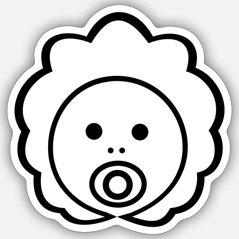 Babygesicht mit Schnuller Sticker Größe S (10 x 10 cm)