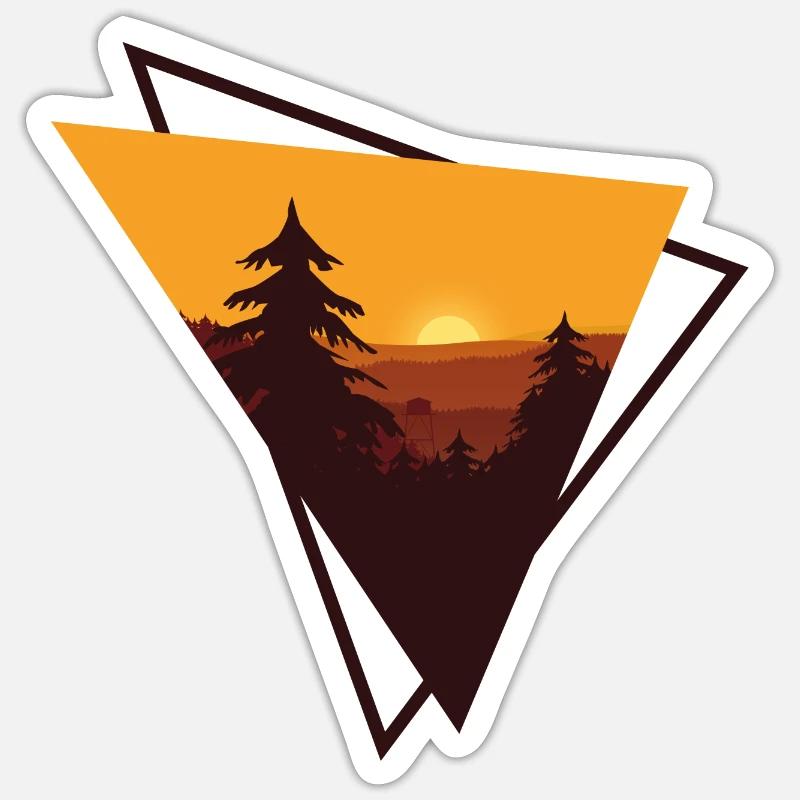 Coucher de soleil Sticker taille S (10 x 10 cm)