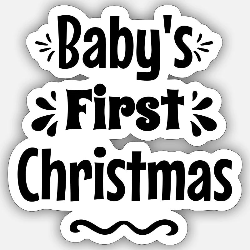 baby's first christmas Sticker size S (10 x 10 cm)