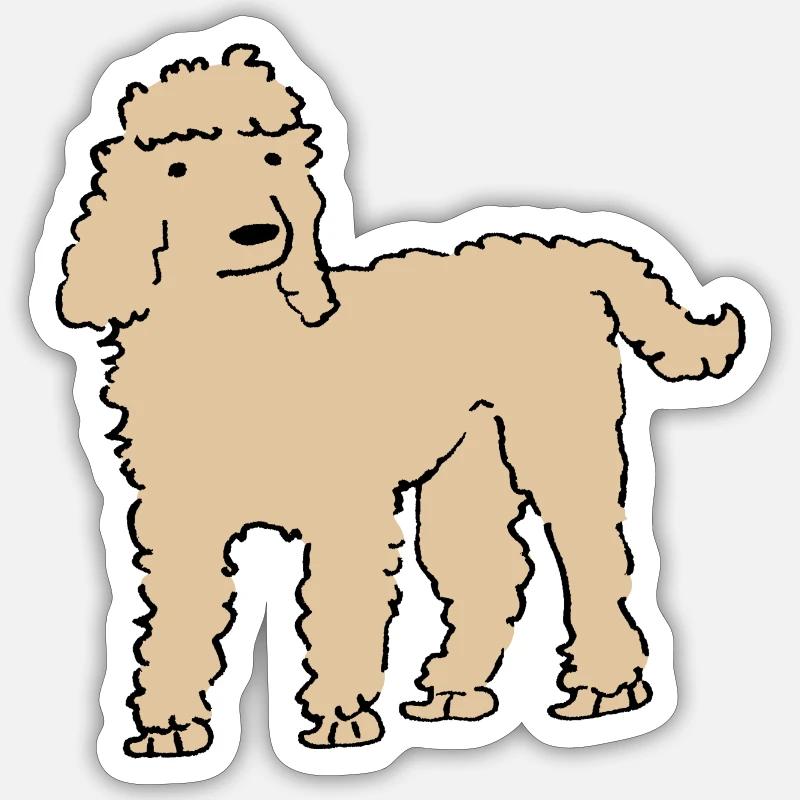 Caniche - Sticker taille S (10 x 10 cm) - blanc mat
