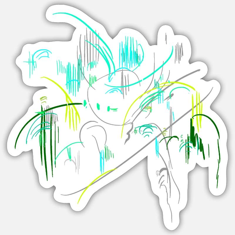 Landscape Abstract - Sticker size S (10 x 10 cm) - white matte