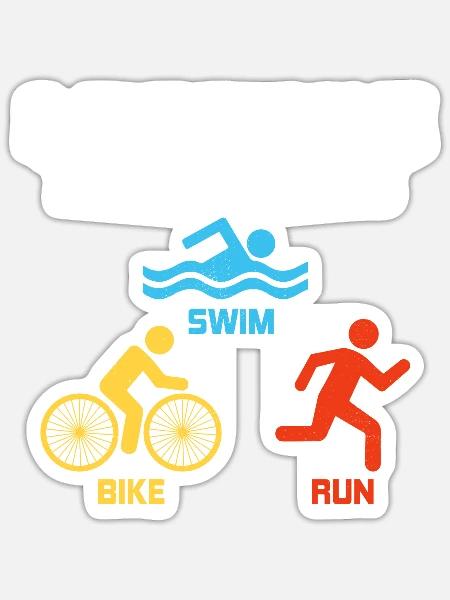 A threesome every weekend - Swim, Bike, Run Triath - Sticker Größe S (10 x 10 cm) - Mattweiß