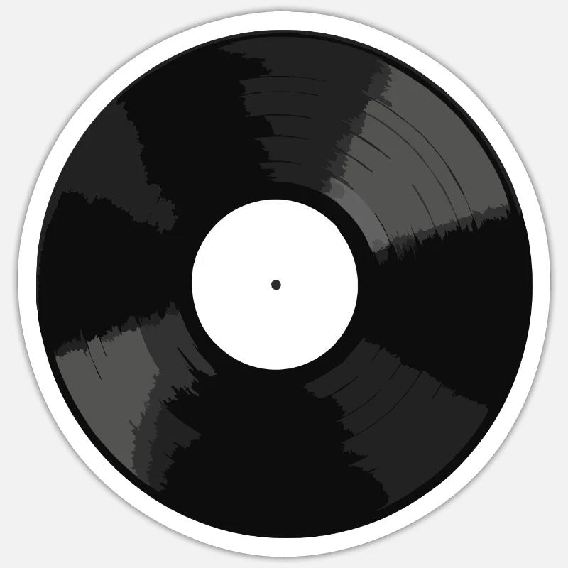 Dessin de disque vinyle rétro funky Sticker taille S (10 x 10 cm)