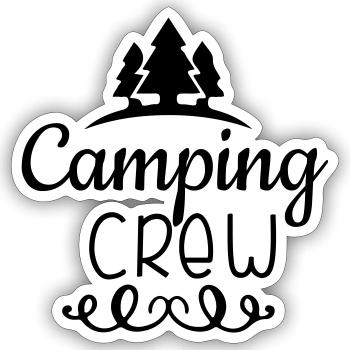 Camping Crew - Sticker Größe S (10 x 10 cm) - Mattweiß - Vorne