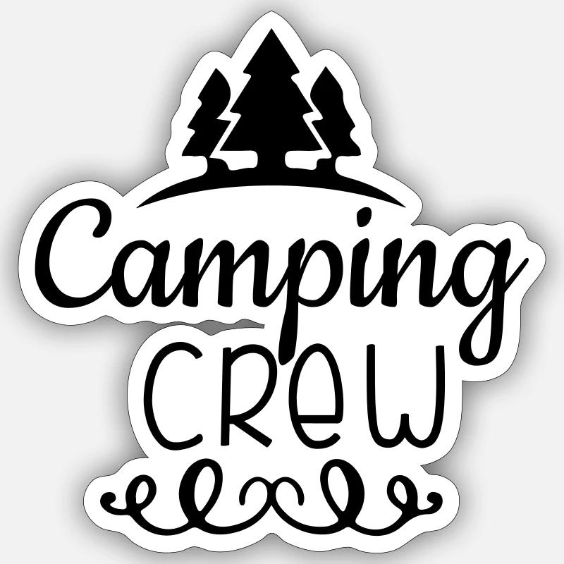 Équipe de camping - Sticker taille S (10 x 10 cm) - blanc mat