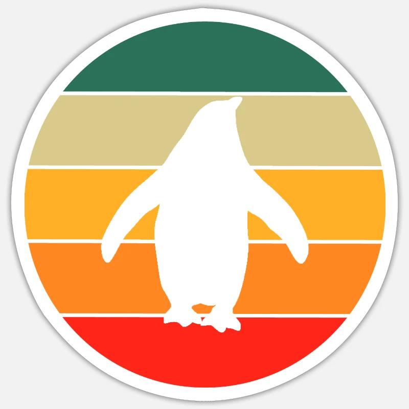 Retro Pinguin Sticker Größe S (10 x 10 cm)