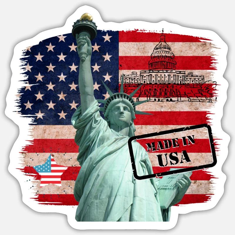 Statue de la Liberté, États-Unis - Sticker taille S (10 x 10 cm) - blanc mat