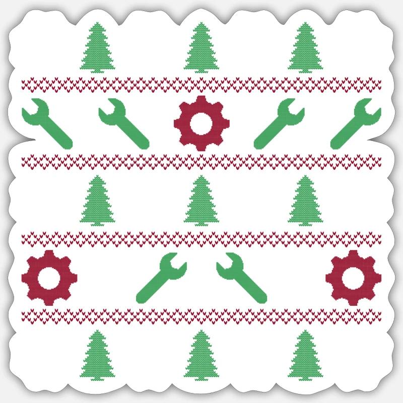 Tools Ugly Christmas - Sticker size S (10 x 10 cm) - white matte