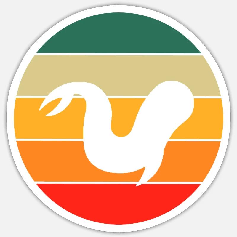 Retro Beluga Wal - Sticker Größe S (10 x 10 cm) - Mattweiß