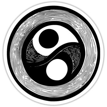 Yin Yang Sign Symbol Peace Happy 13 - Sticker size S (10 x 10 cm) - white matte - Front