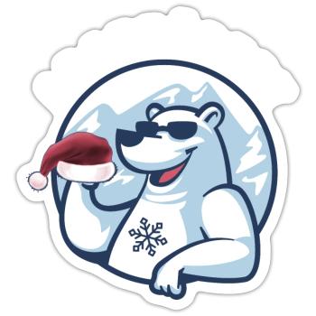 Eisbader cooler Winterschwimmer abgehärtet - Sticker Größe S (10 x 10 cm) - Mattweiß - Vorne