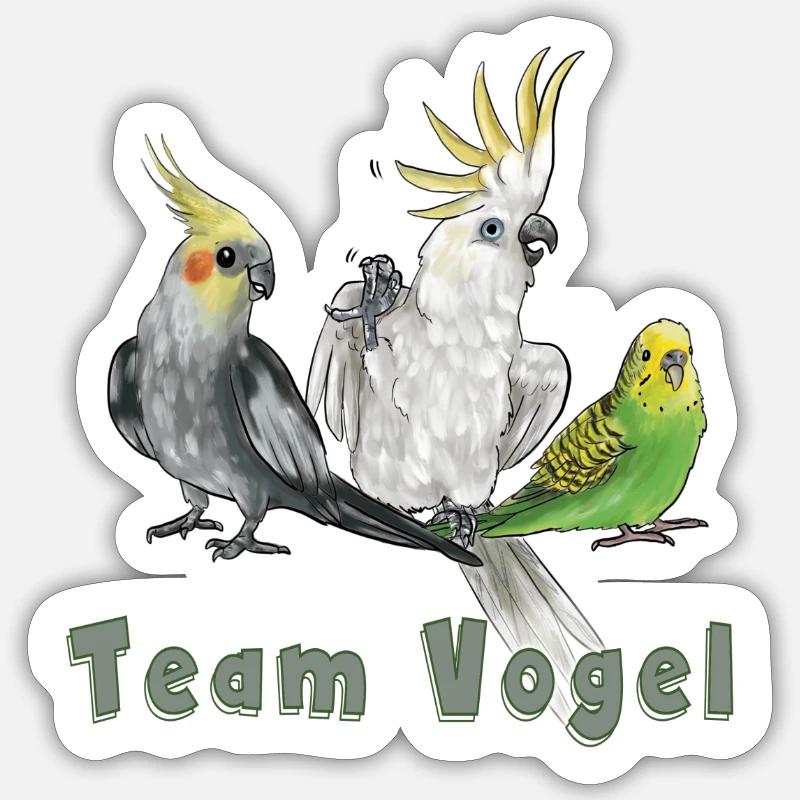 Team Vogel - Sticker Größe S (10 x 10 cm) - Mattweiß