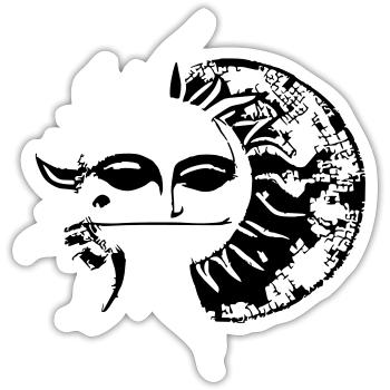 Sun Moon Mosaic Astrology Symbol Vector 04 - Sticker size S (10 x 10 cm) - white matte - Front