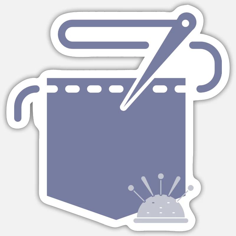 retouche couture - Sticker taille S (10 x 10 cm) - blanc mat