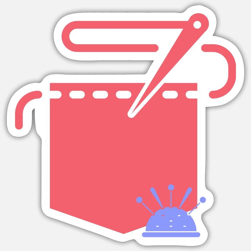 retouche couture - Sticker taille S (10 x 10 cm) - blanc mat