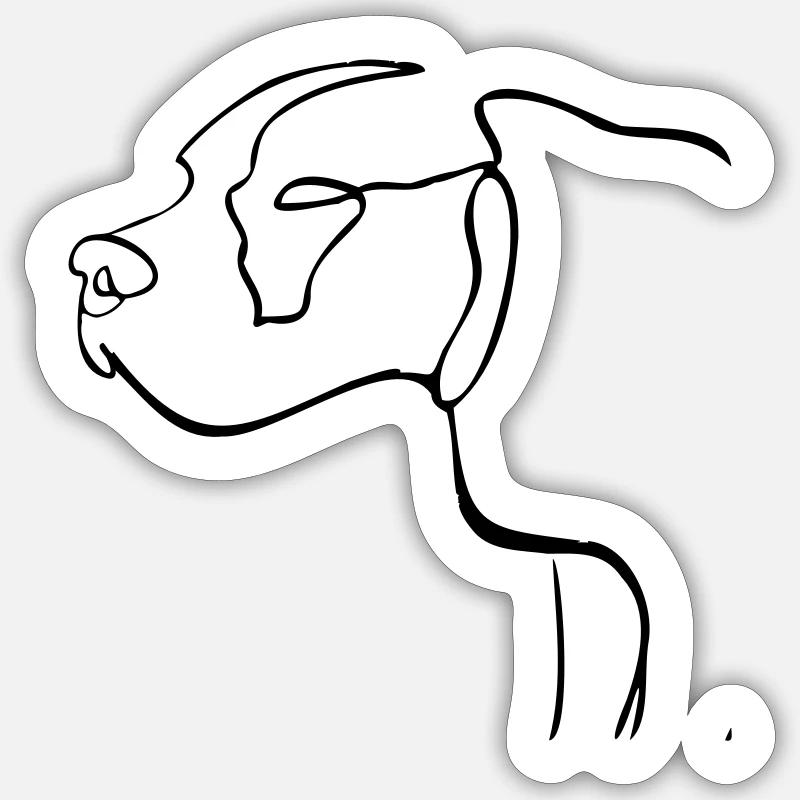Chien - Sticker taille S (10 x 10 cm) - blanc mat