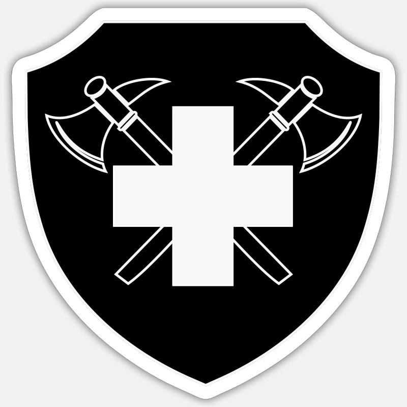 Swiss Fire Brigade inverted Sticker size S (10 x 10 cm)