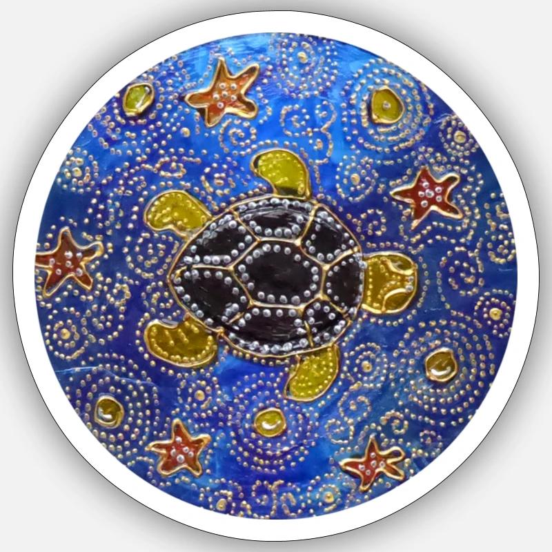 Modified blue cd turtle 1 Sticker size S (10 x 10 cm)