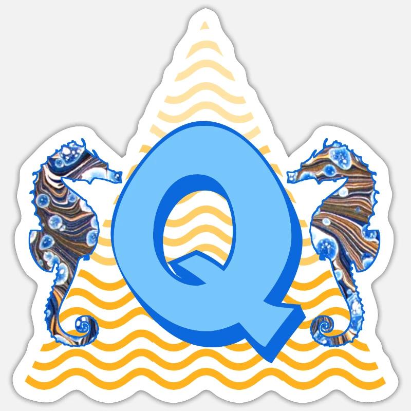 seepferdchen e 262 q - Sticker Größe S (10 x 10 cm) - Mattweiß