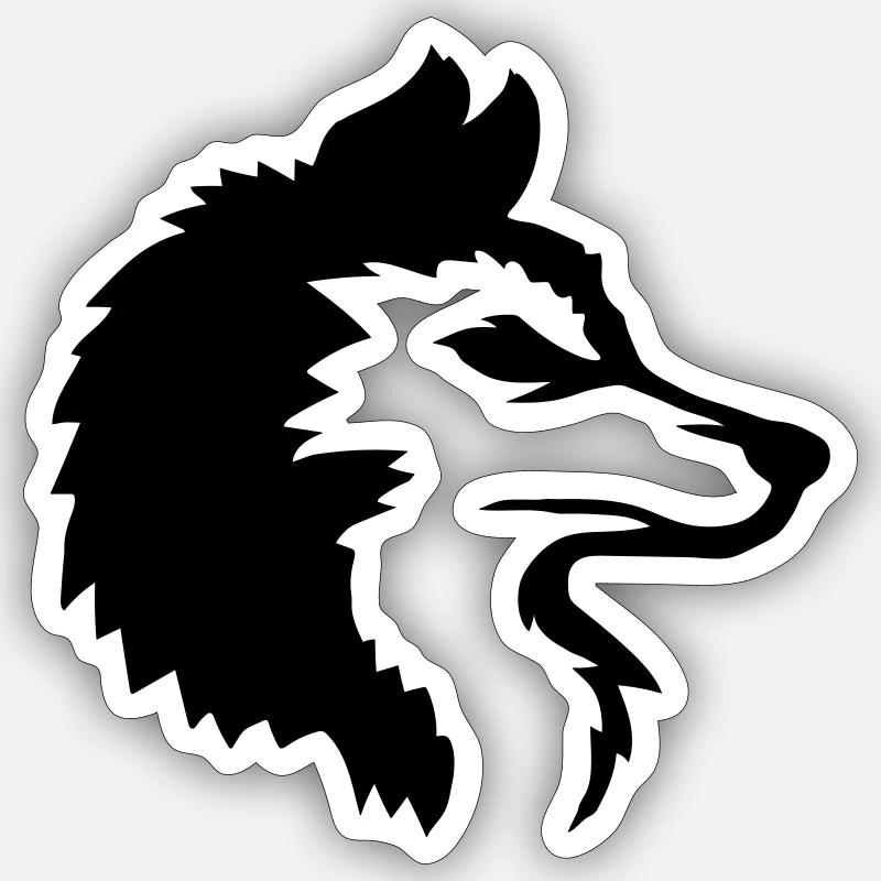 Alpha Wolf Cool Logo - Sticker size S (10 x 10 cm) - white matte