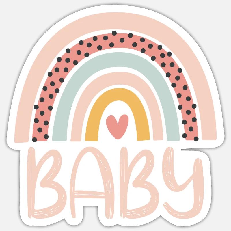 Bébé Mignon Arc-en-ciel Sticker taille S (10 x 10 cm)