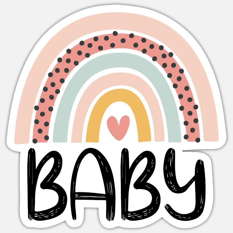 Bébé Mignon Arc-en-ciel Sticker taille S (10 x 10 cm)