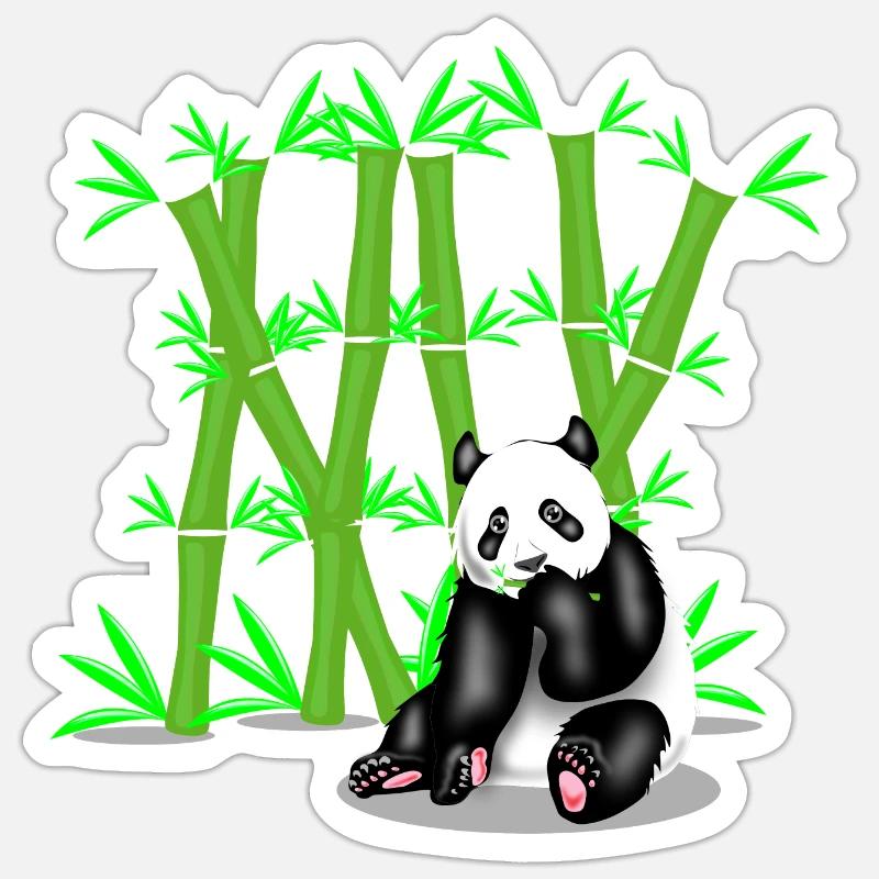 BAMBU PANDA - Sticker size S (10 x 10 cm) - white matte
