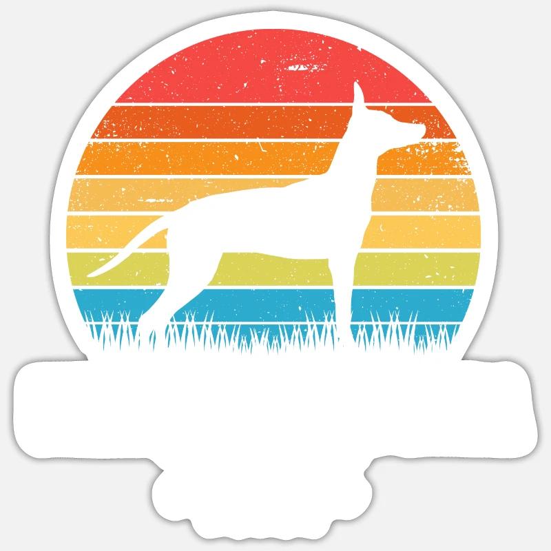 Cirneco dell Etna - Sticker taille S (10 x 10 cm) - blanc mat