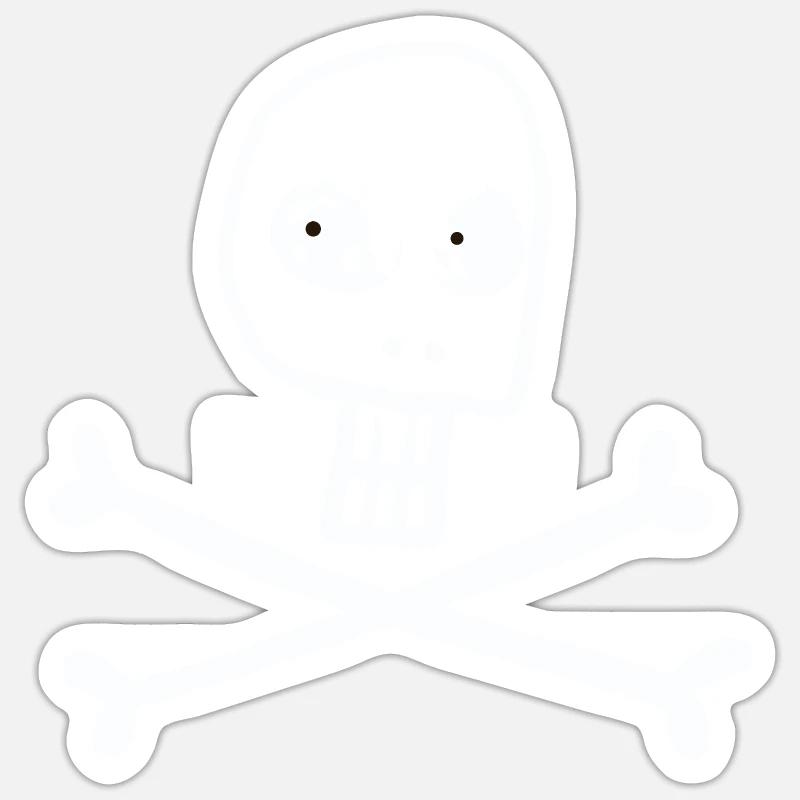 Drôle de crâne - Sticker taille S (10 x 10 cm) - blanc mat