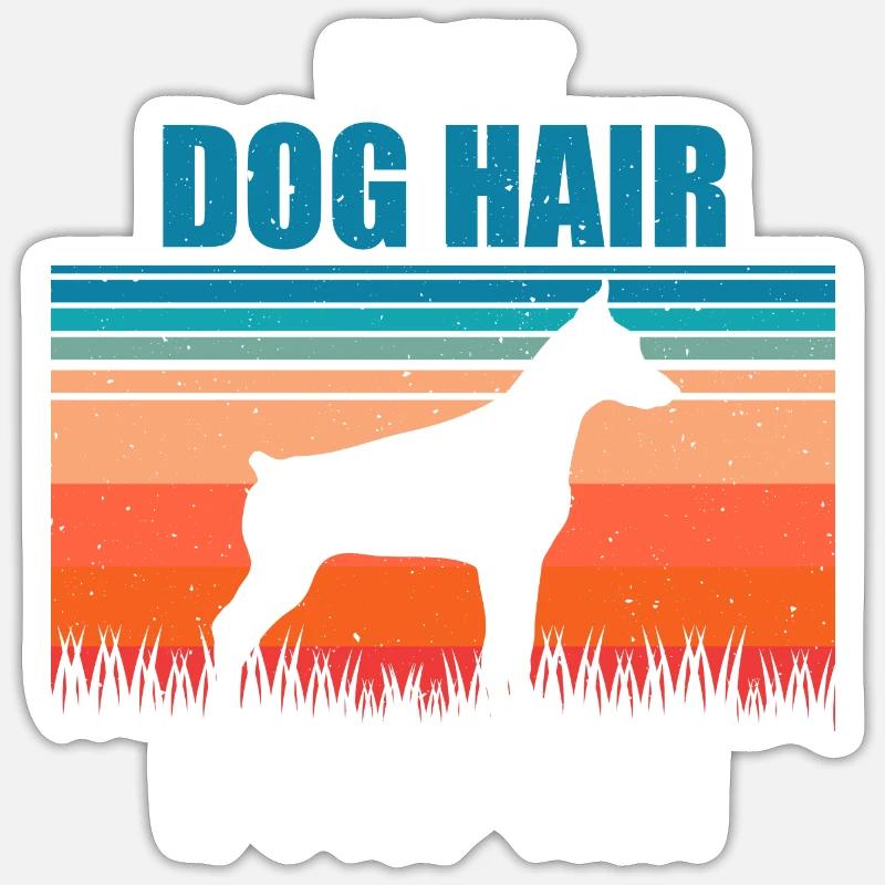 Dobermann - Sticker Größe S (10 x 10 cm) - Mattweiß