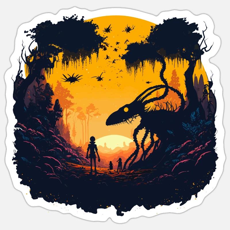 weird alien - Sticker size S (10 x 10 cm) - white matte