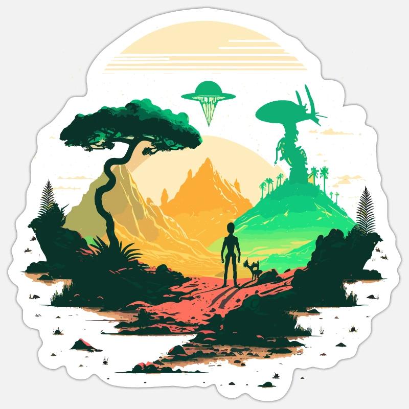 Monde étrange Sticker taille S (10 x 10 cm)