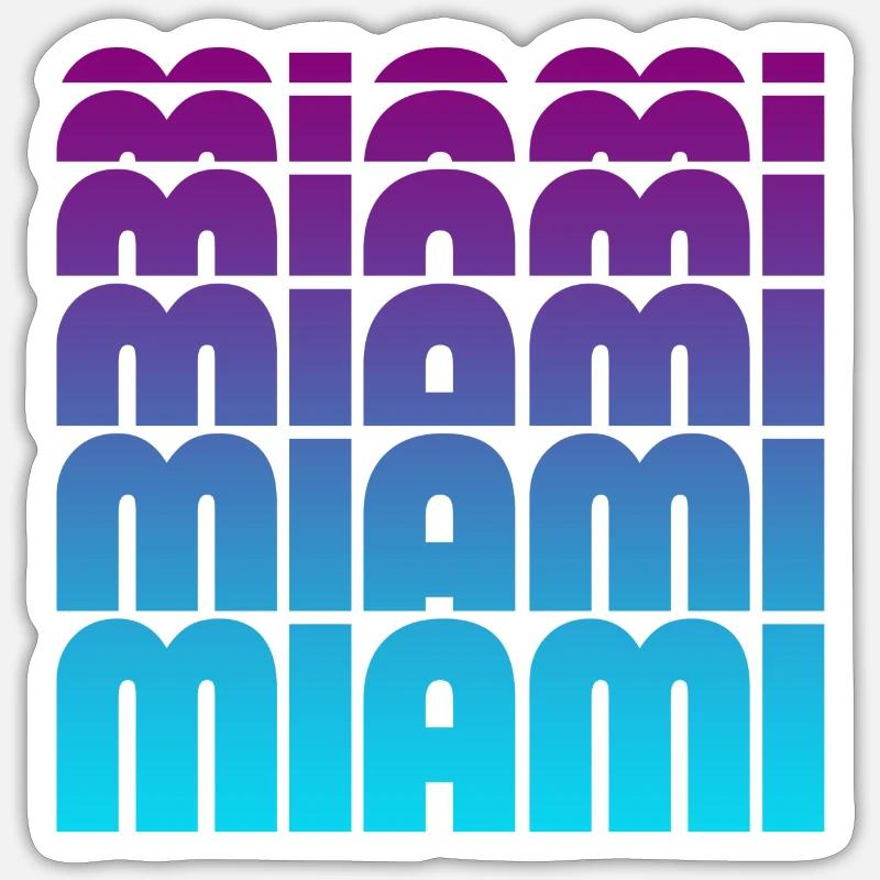 Miami Gradient Grid - Sticker size S (10 x 10 cm) - white matte