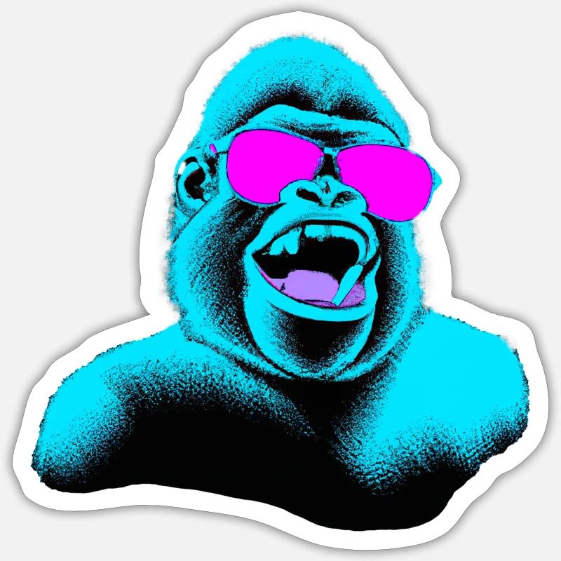 Mr. Cool Monkey Sticker size S (10 x 10 cm)