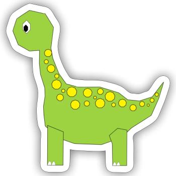 Geometric Dinosaur - Sticker size S (10 x 10 cm) - white matte - Front