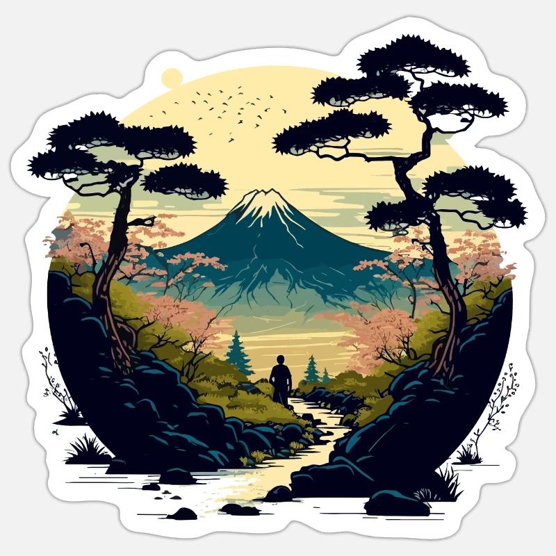 Kirschbaum - Sticker Größe S (10 x 10 cm) - Mattweiß