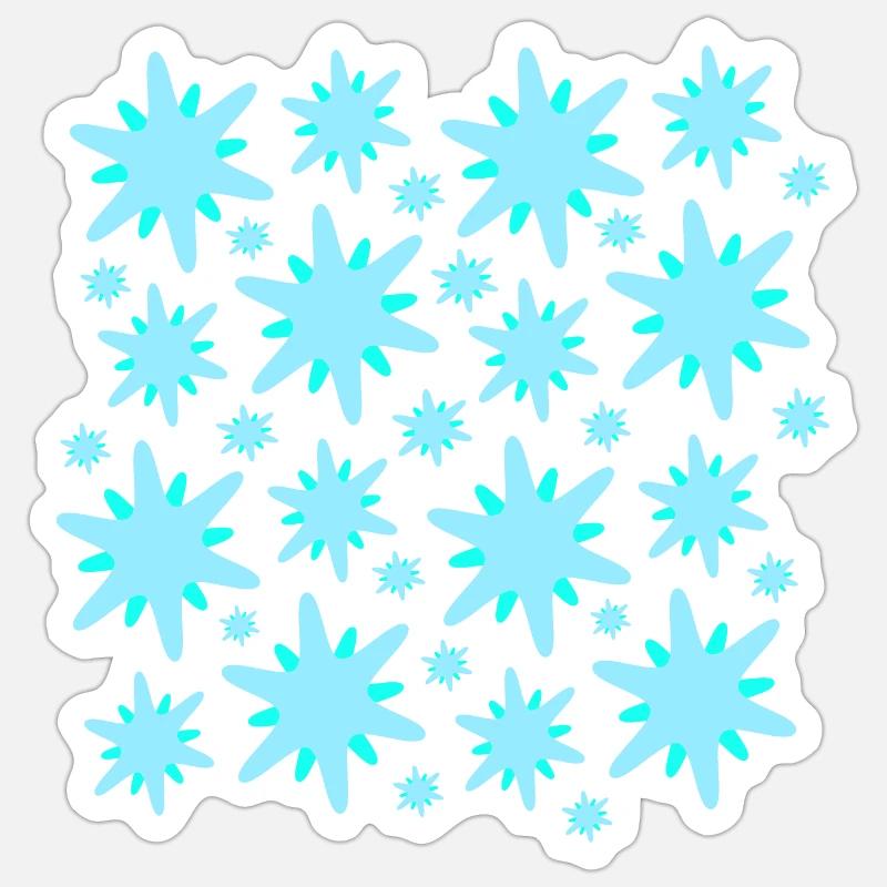 Blue Stars Pattern - Sticker size S (10 x 10 cm) - white matte