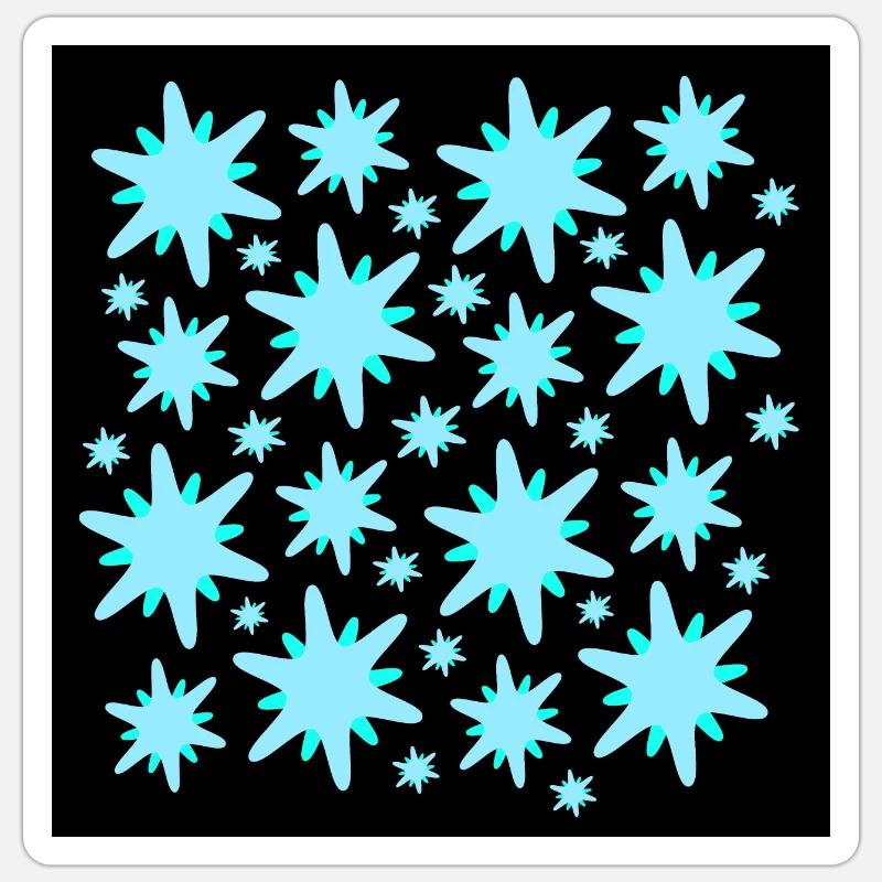 Blue Stars Pattern 2 Sticker size S (10 x 10 cm)
