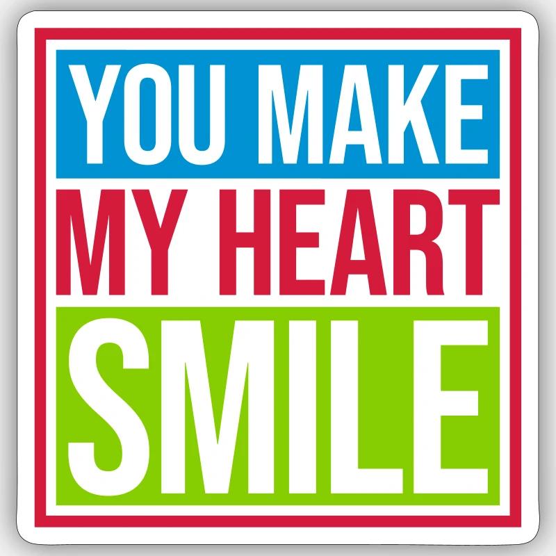 make my heart smile - Sticker size S (10 x 10 cm) - white matte