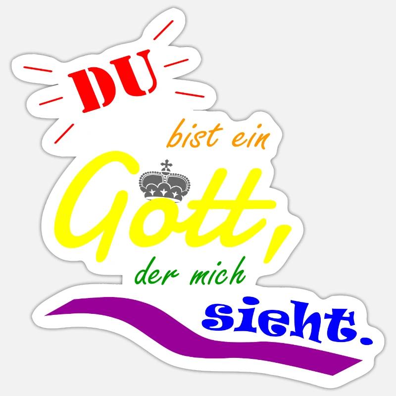 Du bist ein Gott, der mich sieht. (1. Mose 16,13) Sticker Größe S (10 x 10 cm)
