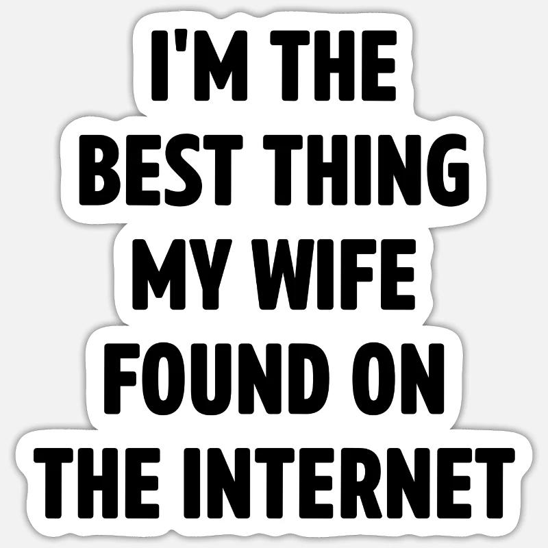 Paar, das sich online getroffen hat Ehemann Ehefra Sticker Größe S (10 x 10 cm)