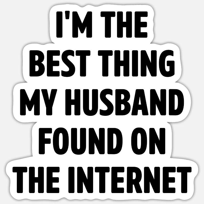 Paar, das sich online getroffen hat Ehemann Ehefra Sticker Größe S (10 x 10 cm)