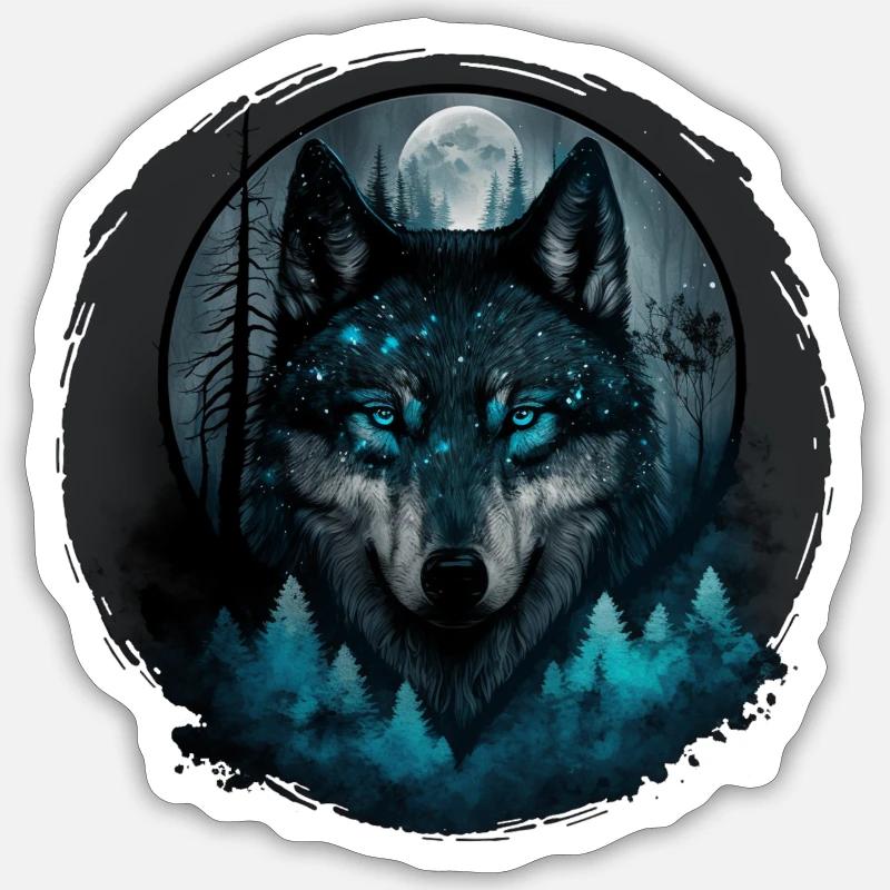 wolf Sticker Größe S (10 x 10 cm)