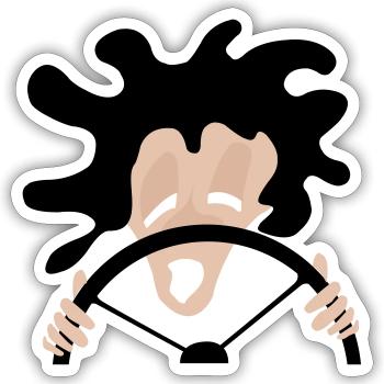 Fahrer - Sticker Größe S (10 x 10 cm) - Mattweiß - Vorne