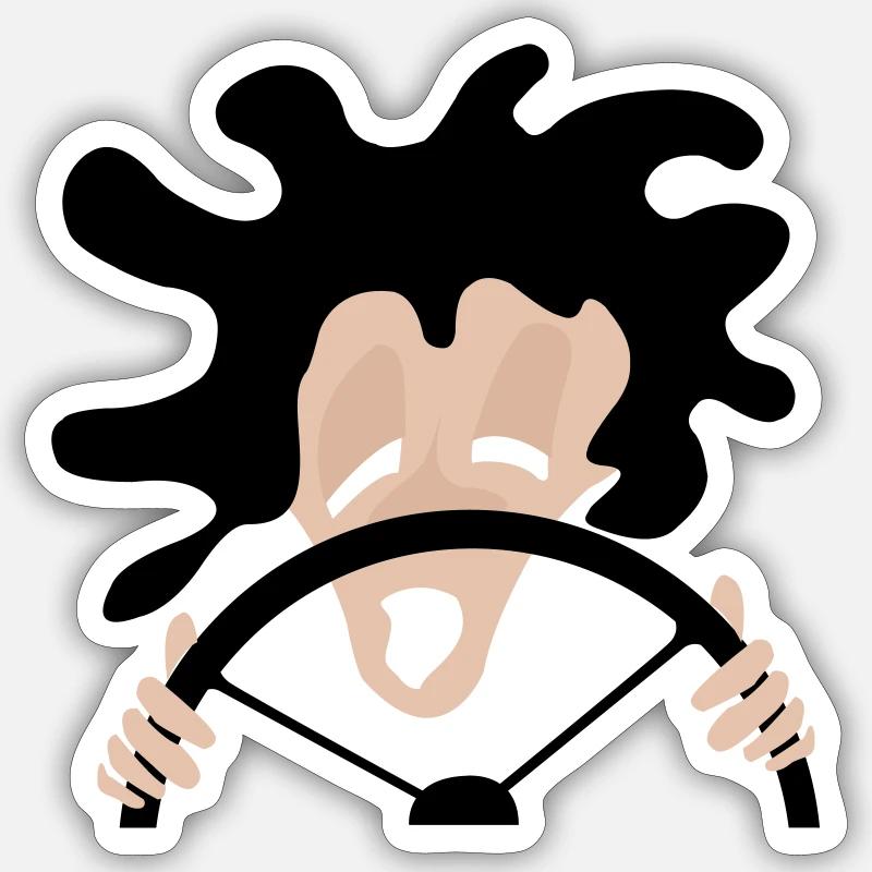 Fahrer - Sticker Größe S (10 x 10 cm) - Mattweiß