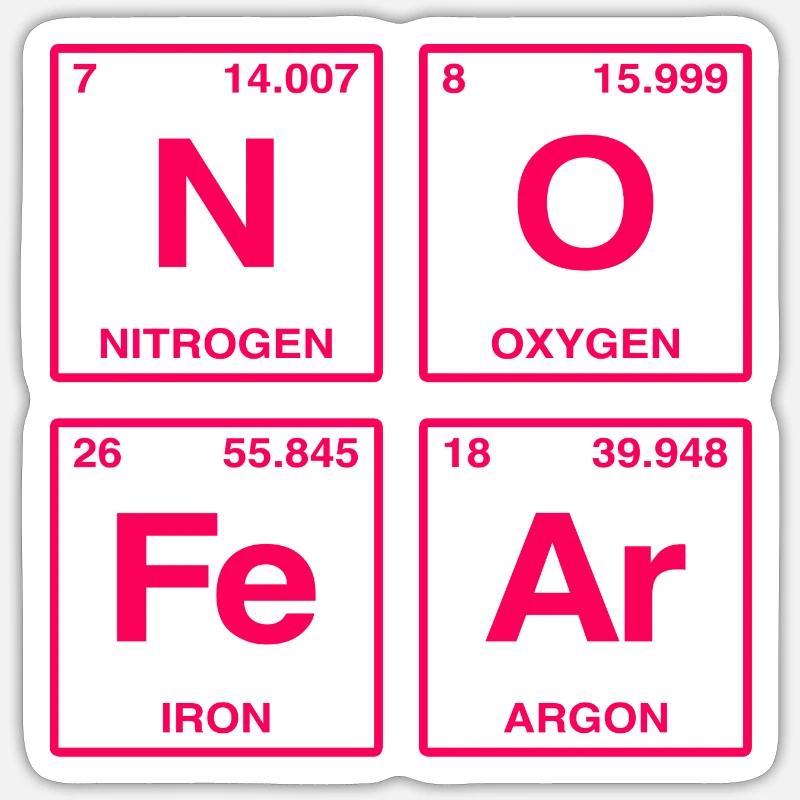 NO FEAR - with elements of the perdiode system Sticker size S (10 x 10 cm)