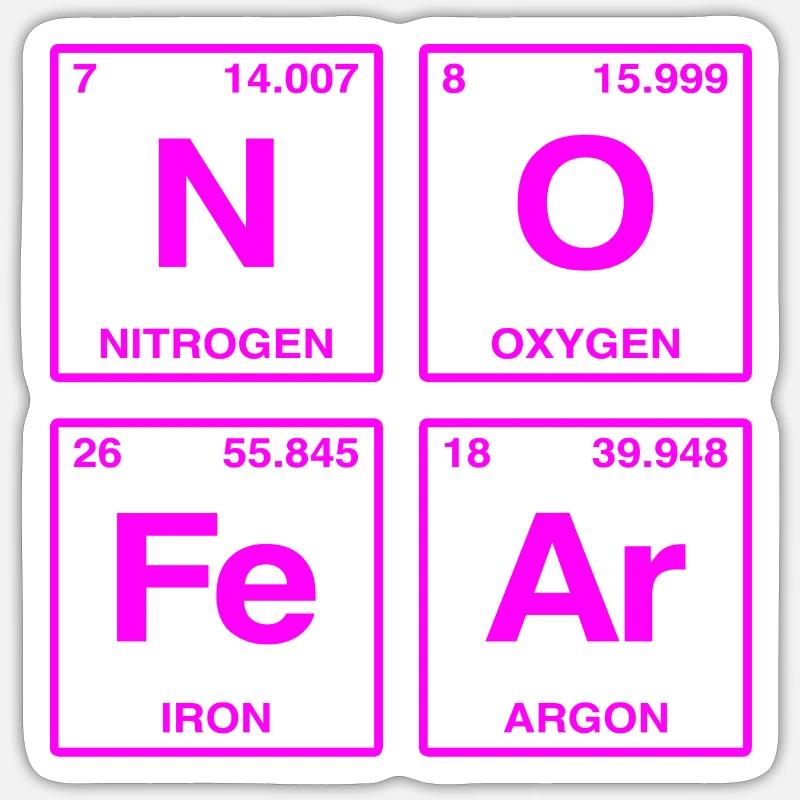 NO FEAR - with elements of the perdiode system Sticker size S (10 x 10 cm)